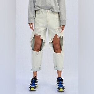 Women's Pants - Insane Gene Size 7 Waist 27 Ripped Washed Color Denim Jeans